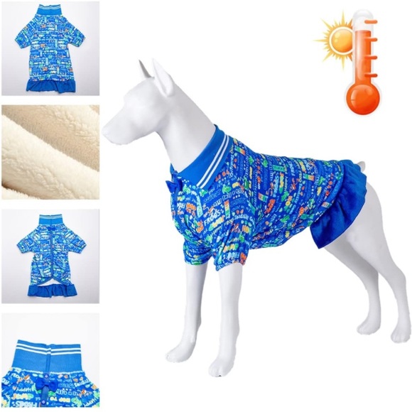 LOVINPET Soft Flannel Dog Dress In Happy Frogs Size XXL - Picture 2 of 11